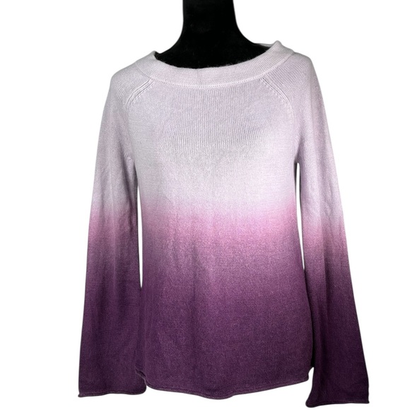 Ann Taylor Purple Ombre Sweater Rabbit Hair Pullover Lavender Bell Sleeves SP - Picture 1 of 13